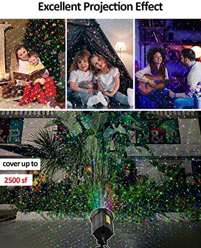 Christmas Laser Lights Star Projector Garden Firefly Lights 3 Color