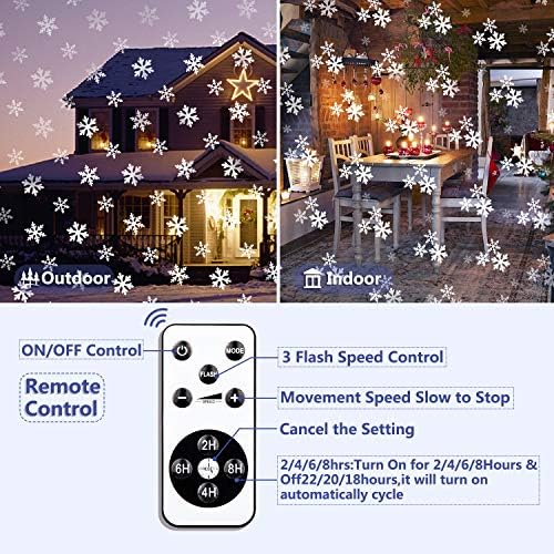 Snowflake Christmas Projector Lights with Wireless Remote