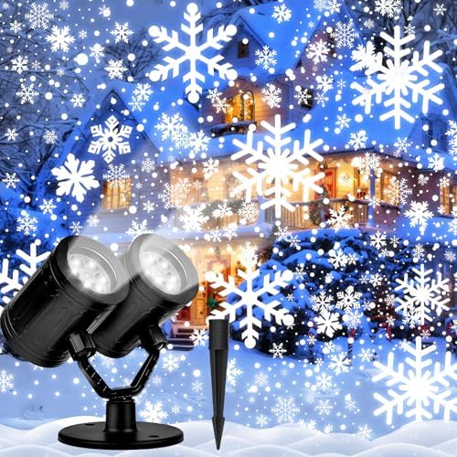 Dual Head Snowflake Christmas Projector Lights