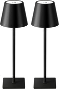 KDG 2-Pack Cordless Black Table Lamps, Rechargeable Portable LED Desk Lamps - Field & Lumen Lighting