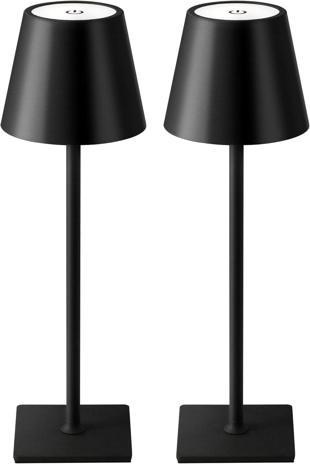 KDG 2-Pack Cordless Black Table Lamps, Rechargeable Portable LED Desk Lamps - Field & Lumen Lighting