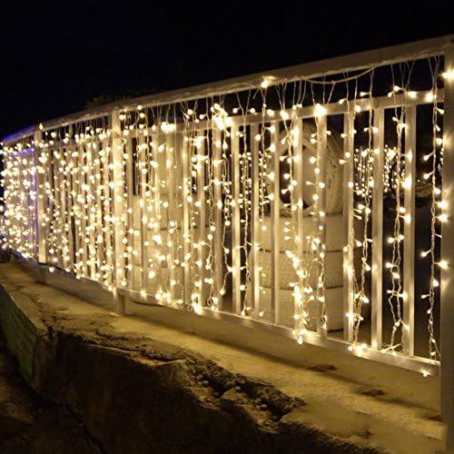 Twinkle Star 600 LED Curtain String Lights, Warm White