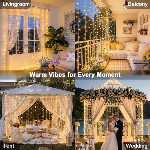JMEXSUSS 900 LED Curtain Lights, 9.5x29.5ft