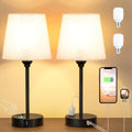 Bedside Table Lamps Set 2 for Bedroom - Dimmable Touch, USB C+A, AC Outlet - Field & Lumen Lighting