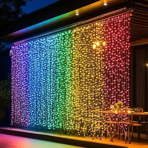 Dazzle Bright 300 LED RGB Curtain String Lights