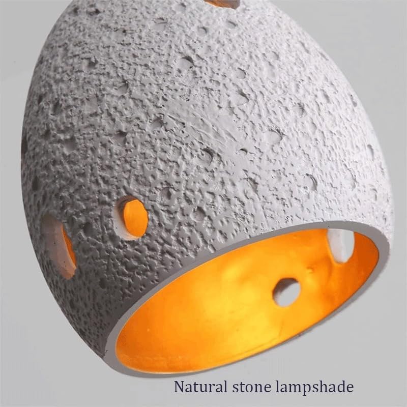 Mid Century Natural Stone Pendant Light, Beige
