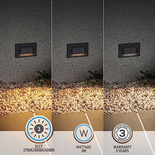 LEONLITE LED Step Lights, Black, 6-Pack