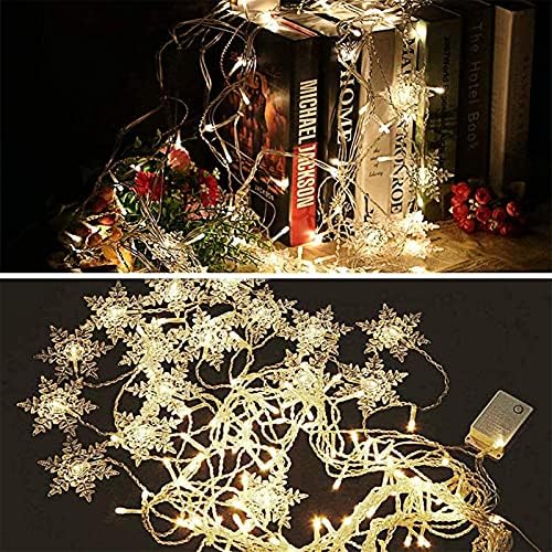 String Lights LED Curtain Light, 96 LED Snowflake Lights