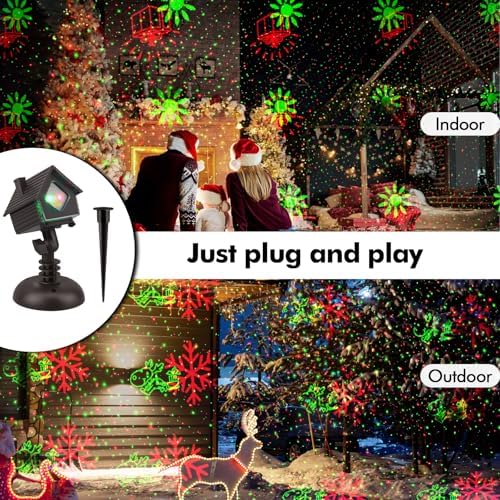 Poeland Christmas Projector Lights, 4-Theme Laser Patterns