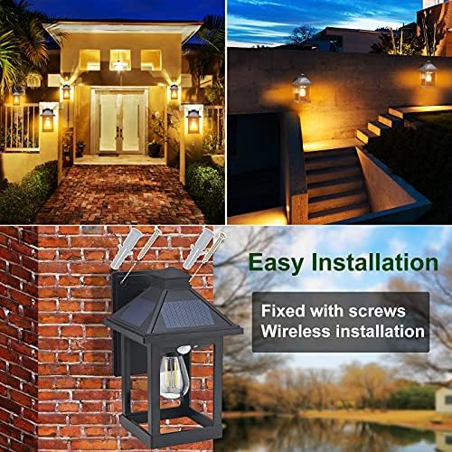 CYHKEE Solar Motion Sensor Wall Lanterns