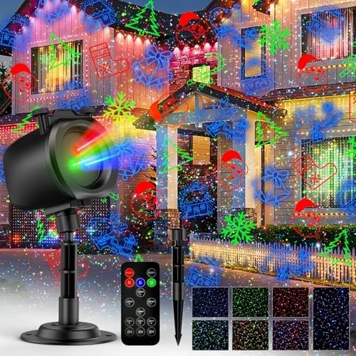 Christmas Projector Lights, 4 Festival Themes, 3 Color Firefly