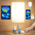 Touch Bedside Table Lamp for Bedroom - Dimmable, USB C+A, 2 AC Outlets - Field & Lumen Lighting