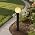 35.5" Black Outdoor Bollard Light, Opal Glass Globe
