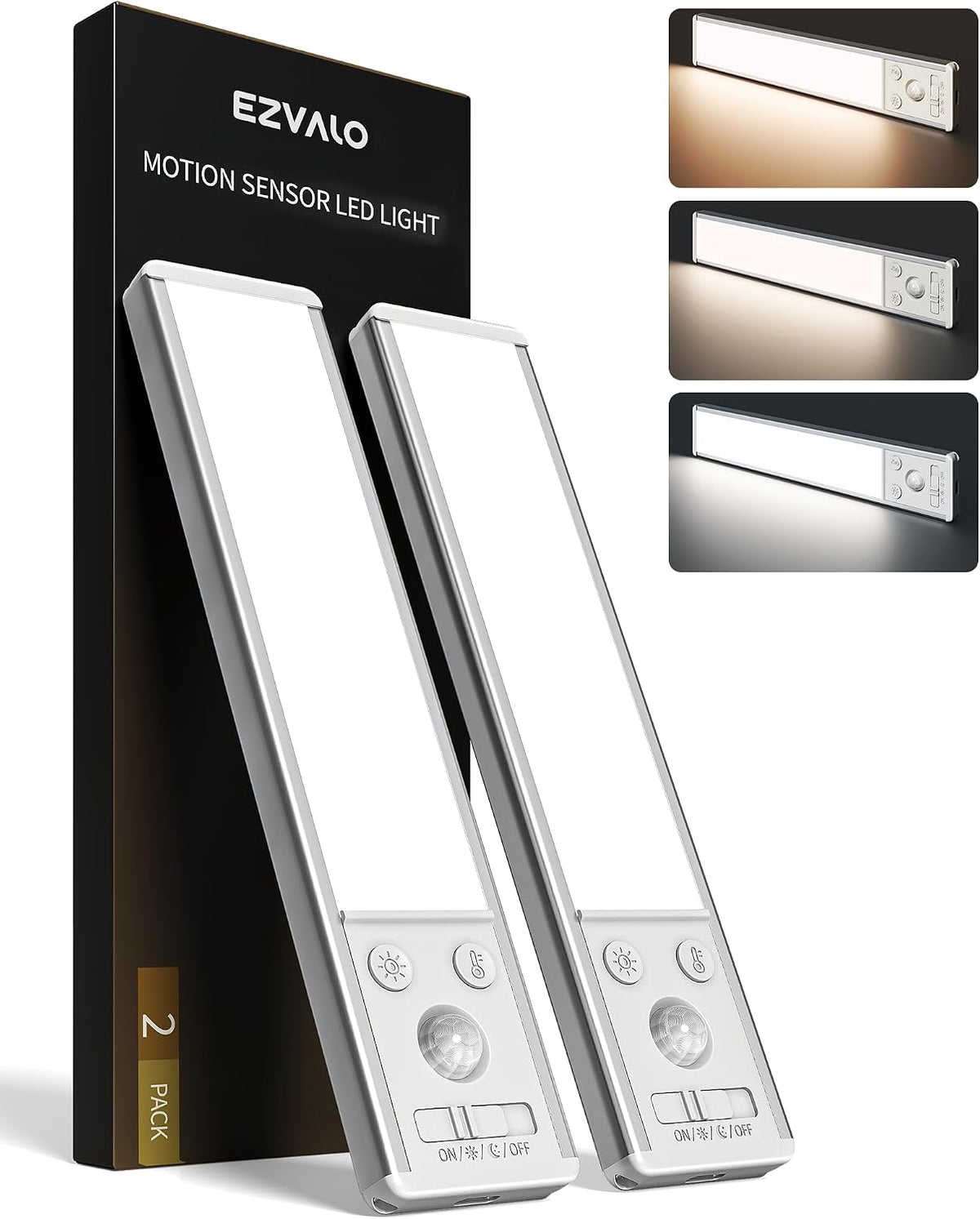 EZVALO 8" Under Cabinet Lighting — 2400mAh Rechargeable Motion Sensor Light Indoor - Field & Lumen Lighting
