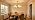 Brass Gold 6-Light Chandelier with Fabric Shade