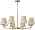 6-Light Black Chandelier with Fabric Shades