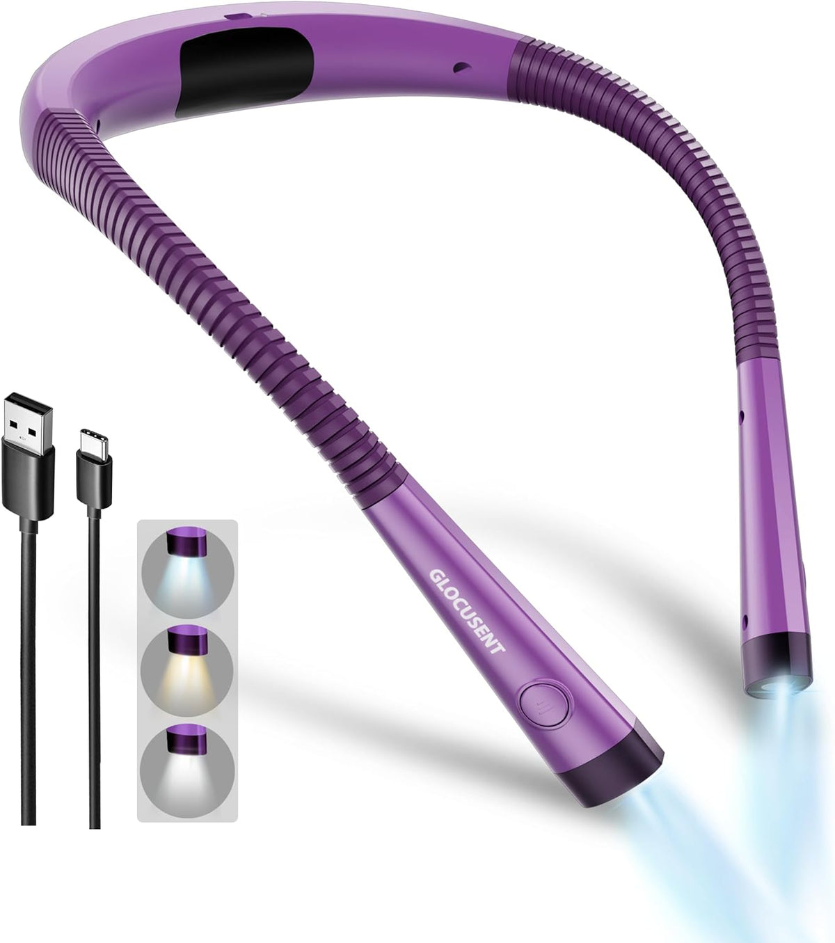 Glocusent Reading Light,LED Neck Light,80-hr Rechargeable Book Light - Field & Lumen Lighting