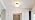 Mid-Century Gold Semi Flush Mount Ceiling Light, 8 Inch