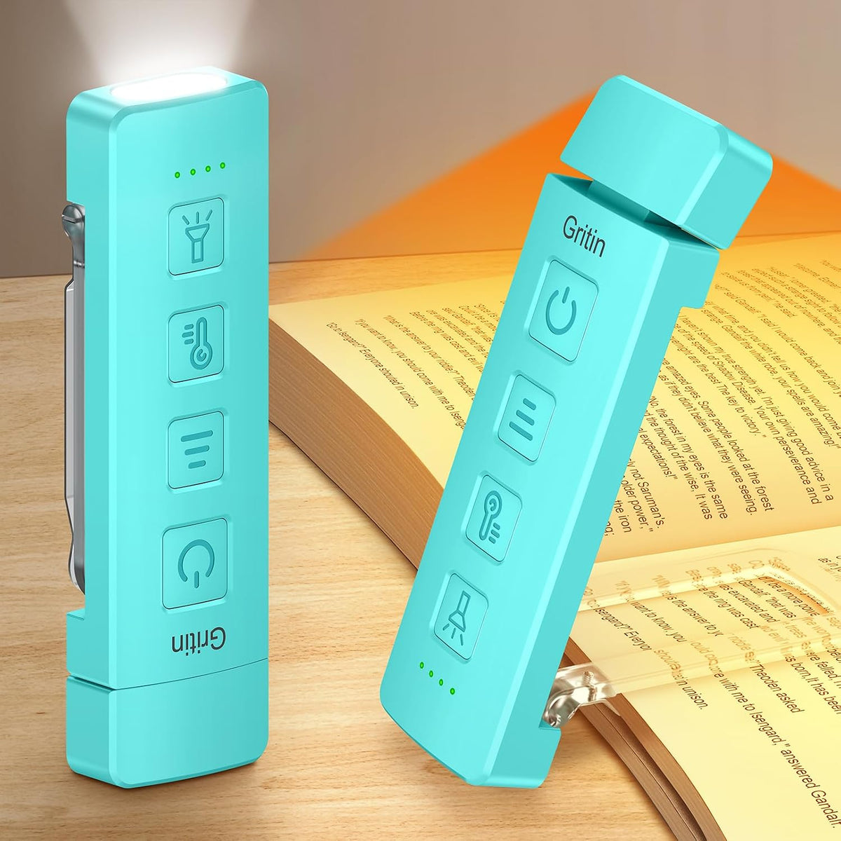 Gritin 2026 Gen 2 Rechargeable Book Light,2-in-1 Reading Light & Flashlight - Field & Lumen Lighting