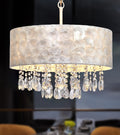 Capiz Shell Drum Chandelier — 4-Light UL-Listed Pendant - Field & Lumen Lighting
